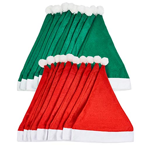 THE TWIDDLERS - 20 Rot & Grün Weihnachtsmütze für Kinder & Erwachsene - Nikolausmütze für Xmas Party, Filz Weihnachtsmützen, Nikolausmütze Kinder & Erwachsene - 38cm Weihnachtsmützen THE TWIDDLERS - 20 Rot & Grün Weihnachtsmütze für Kinder & Erwachsene - Nikolausmütze für Xmas Party, Filz Weihnachtsmützen, Nikolausmütze Kinder & Erwachsene - 38cm Weihnachtsmützen von THE TWIDDLERS