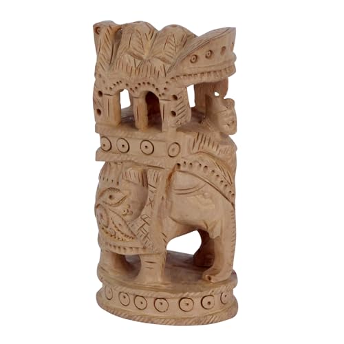 THE Unltd India Handgefertigte Elefantenstatue aus Holz, handgeschnitzt, Holzfigur, Sammlerstück, Geschenk, dekorative Glücksskulptur, 10,2 cm, Braun THE Unltd India Handgefertigte Elefantenstatue aus Holz, handgeschnitzt, Holzfigur, Sammlerstück, Geschenk, dekorative Glücksskulptur, 10,2 cm, Braun von THE Unltd India
