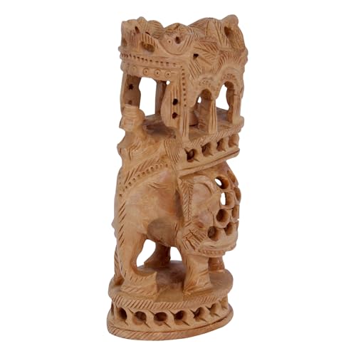 THE Unltd India Handgefertigte Elefantenstatue aus Holz, handgeschnitzt, Holzfigur, Sammlerstück, Geschenk, dekorative Glücksskulptur, 12,7 cm, Braun THE Unltd India Handgefertigte Elefantenstatue aus Holz, handgeschnitzt, Holzfigur, Sammlerstück, Geschenk, dekorative Glücksskulptur, 12,7 cm, Braun von THE Unltd India