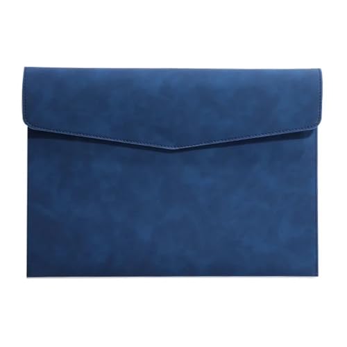 Dokumentenmappe aus Leder, A4, für Büro, einfache Aktentasche, Datentasche, Vertrag, Rechnung, Schule, Bürobedarf (blau) von THEDAYBABY