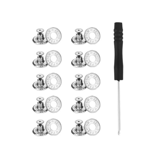Jeans-Taillenknöpfe, verstellbar, nagelfrei, Taillenverlängerung, abnehmbare Kleiderschnalle mit Schraubendreher, 10 Stück/Packung (Stil 3) von THEDAYBABY