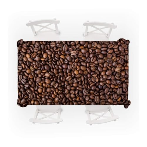 THEDAYBABY Tischdecke mit Retro-Kaffeemuster, wasserdicht, Esstisch, Hochzeit, Party, rechteckige Tischdecke, Heimtextilien, Küchendekoration (B, 70 x 70 x 27 Zoll) von THEDAYBABY