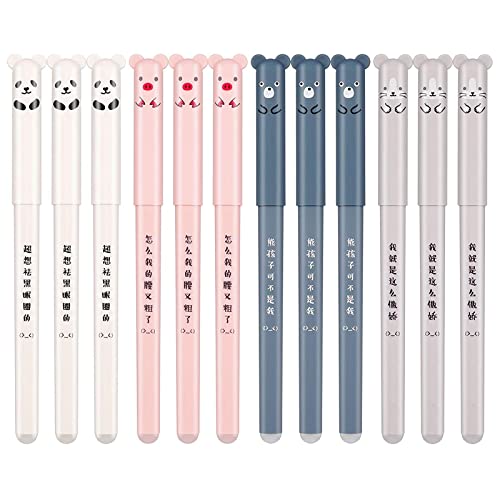 THETAG 12 Stück Gelschreiber Kugelschreiber, 0.35mm Gelschreiber Schwarz Radierbar, Kawaii Gel Stift Kugelschreiber, Cartoon Tier Schweine Panda Löschbaren Gelstift für Kinder, Studenten, Erwachsene THETAG 12 Stück Gelschreiber Kugelschreiber, 0.35mm Gelschreiber Schwarz Radierbar, Kawaii Gel Stift Kugelschreiber, Cartoon Tier Schweine Panda Löschbaren Gelstift für Kinder, Studenten, Erwachsene von THETAG