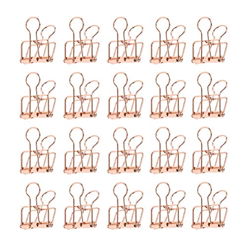THETHO 20 Stück Foldback-Klammern Papierclips Metal Hollow Lange Schwanzklammer Zettelclips Büroklammern Long Tail Clip Hohl Binder Clips für Foto Wand Drahtgitter Display, Rosegold THETHO 20 Stück Foldback-Klammern Papierclips Metal Hollow Lange Schwanzklammer Zettelclips Büroklammern Long Tail Clip Hohl Binder Clips für Foto Wand Drahtgitter Display, Rosegold von THETHO