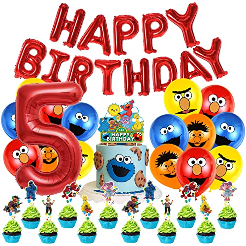 Geburtstag Dekoration 35, Luftballons, Roter Nummer 5 Ballon,Kuchendekoration, Geburtstag Banner, Cupcake, Latex Folien ballons, Geburtstagsfeier der Kinder von THEXIU