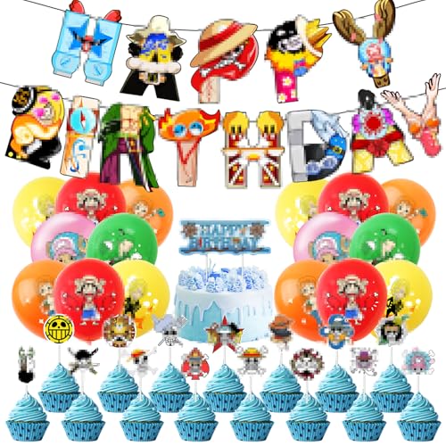 Geburtstag Dekorationen Set 34 pcs,Luftballons, Geburtstag Banner, Kuchen Dekoration,Latex Ballon, Cupcake Toppers, Partyzubehör für Kindergeburtstage Geburtstag Dekorationen Set 34 pcs,Luftballons, Geburtstag Banner, Kuchen Dekoration,Latex Ballon, Cupcake Toppers, Partyzubehör für Kindergeburtstage von THEXIU