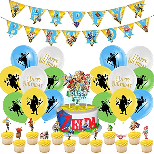 Geburtstag Deko 39 Stück, Kindergeburtstag Luftballons, Cupcake Topper, Geburtstag Banner, Kuchen Deko, Party Zubehör, Junge Mädchen Geburtstagsparty Dekoration von THEXIU