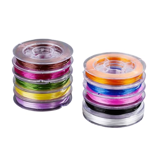 10 Farben Weiche Stretchschmuckschnur Für Armbänder Halsketten Crafting Hautfreundliche Elastische Schnurstängerkristalle Perlengewinde von THINCAN