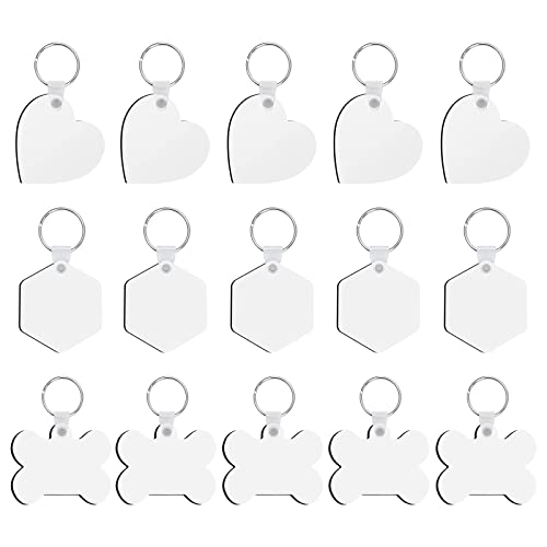15 Teile Sublimation Keychain Für Schlüsselring Set Wärmeübertragung Schlüsselbund Blanks Mit Für Schlüsselringe Für Gradu von THINCAN