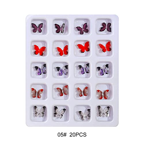 20pcs Nagelschmuck Luxusharz Nagelkunst Strauch Glänzende Kristalle Diamant Edelsteine Für Dekore Ringe Ohrringe von THINCAN