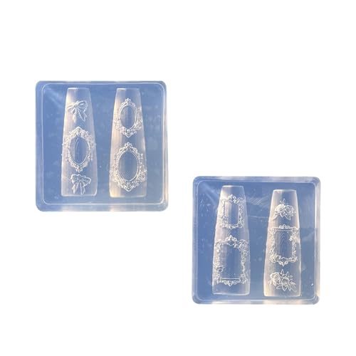 2pcs/1pc Wiederverwendbare Silikonformen Komplizierte Geprägte Rahmendesign Für Manikürenkunstgeprägtes Designform 2pcs/1pc Wiederverwendbare Silikonformen Komplizierte Geprägte Rahmendesign Für Manikürenkunstgeprägtes Designform von THINCAN
