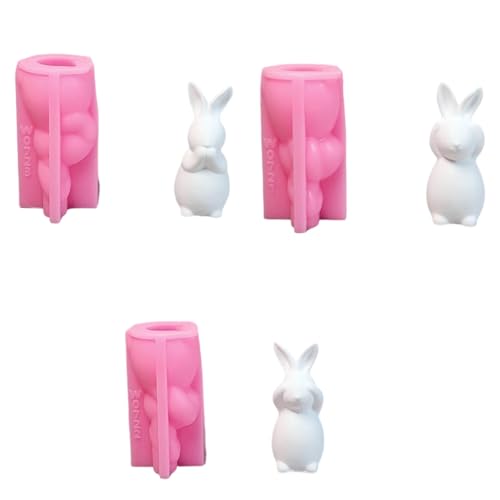 3 PCs Silikonform Tierische Formen Orament Osters Kaninchen Epoxidharzformen Pflastern Formen Gussform Seifenformen von THINCAN