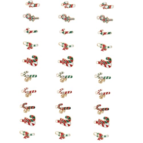 30/50pcs Legierung Legierung Weihnachten Cane Charm Handgefertigte Schmuckversorgungen Für Urlaubsbaumdekoration Halskette Ohrringe Machen Metall Weihnachtshandwerk von THINCAN
