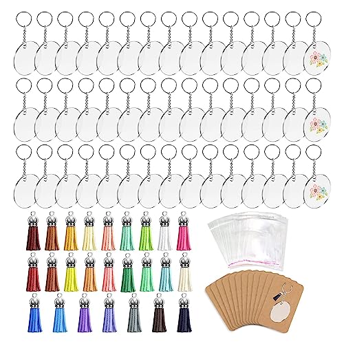 300pcs Clear Acryl Schlüsselbund Blanks Mit Quasten Displaykartenverpackungstasche Und Splitringe Für Handwerksketten Ketten 300pcs Clear Acryl Schlüsselbund Blanks Mit Quasten Displaykartenverpackungstasche Und Splitringe Für Handwerksketten Ketten von THINCAN