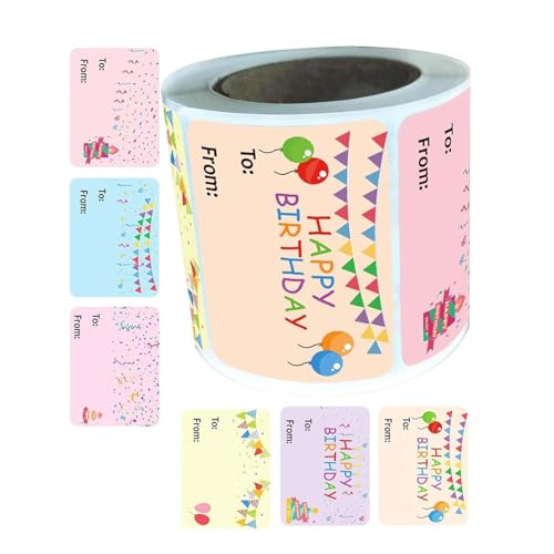 300pcs Kleber Geburtstagsaufkleber 50x38mm Name Labels Für Verpackung Süßigkeiten Taschen & Urlaub Geschenke Alles Zum Geburtstag Dekoration Klebstoff Label von THINCAN