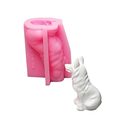 3D Hund Statue Silikonkerzenform Epoxidharz Silikonformen Für Kerzenseife Fondant Schokoladenkuchen Backen von THINCAN