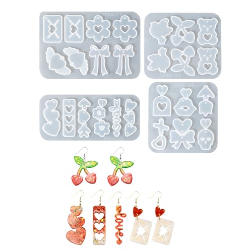 4pcs Elegante Kirschkirys Robustes Silikonform Zubehör Zum Erstellen Von Ohrringen Hochtemperaturresistent Und Benutzerfreundlicher Handgefertigter Schmuckwerkzeug 4pcs Elegante Kirschkirys Robustes Silikonform Zubehör Zum Erstellen Von Ohrringen Hochtemperaturresistent Und Benutzerfreundlicher Handgefertigter Schmuckwerkzeug von THINCAN