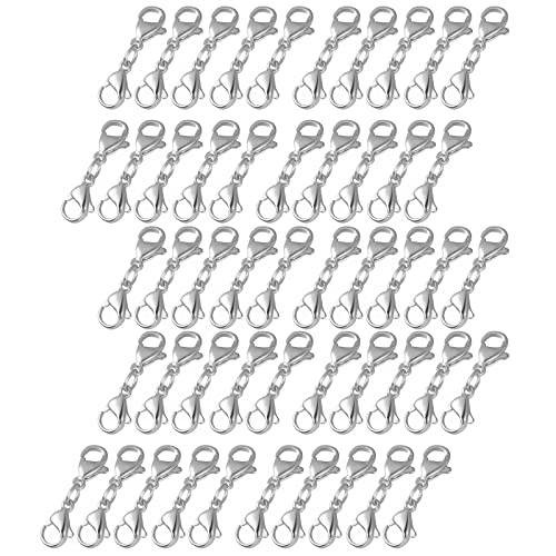 50 Pcs Doppel Hummerverschluss Extender Doppelkrallenanschluss Armband Verlängerung Verschluss Für Schmuck Machen Frauen 25mm von THINCAN