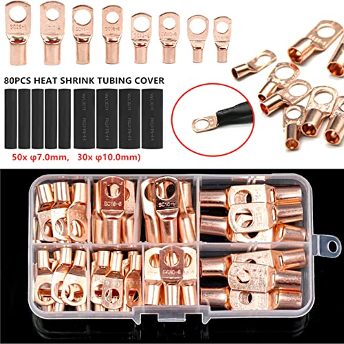 60pcs / 140pcs Kupferkabel Kabel Bolt Loch Batterie Kabel Enden Ringanschlüsse Mit Wärmeschrumpfungsschlauchset 60pcs / 140pcs Kupferkabel Kabel Bolt Loch Batterie Kabel Enden Ringanschlüsse Mit Wärmeschrumpfungsschlauchset von THINCAN