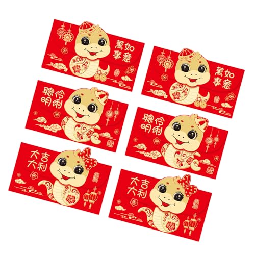 6pcs Neujahr Rötung Pakete Cartoon Schlangenjahr Themenumschläge Multifunktionales Chinesisches Zodiacs Geldpapierbeutel 6pcs Neujahr Rötung Pakete Cartoon Schlangenjahr Themenumschläge Multifunktionales Chinesisches Zodiacs Geldpapierbeutel von THINCAN