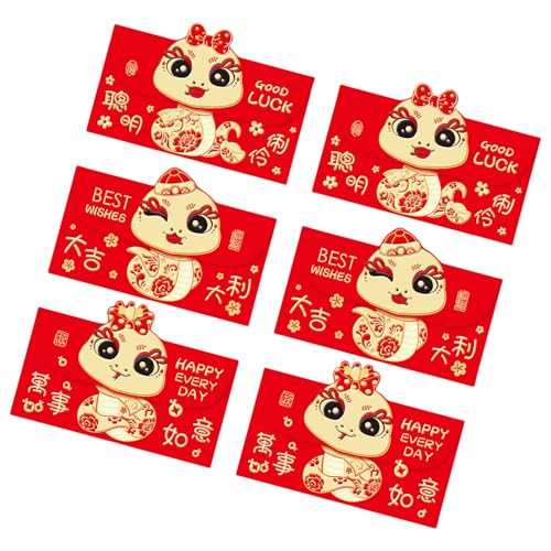 6pcs Neujahr Rötung Pakete Cartoon Schlangenjahr Themenumschläge Multifunktionales Chinesisches Zodiacs Geldpapierbeutel 6pcs Neujahr Rötung Pakete Cartoon Schlangenjahr Themenumschläge Multifunktionales Chinesisches Zodiacs Geldpapierbeutel von THINCAN