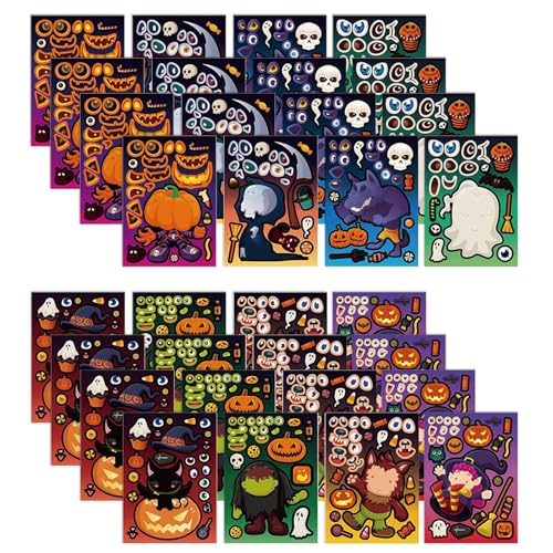 8/16/24/32x/Set Halloween Sticker Wasserflaschen Skelett Selbstklebende Halloween Dekorationen von THINCAN
