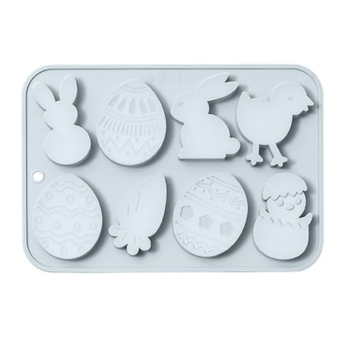 8 Hohlraum Kaninchen Eier Silikonharz Form Fondant Schimmel Kuchen Lieferungen Gebäckback Dekorationswerkzeug Seifenform Form von THINCAN