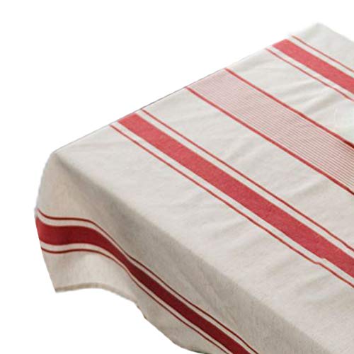 Amerikanische Baumwollwäsche Leinenquadrat Tischdecke Landstreifen Faltenfrei Staubdichter Tischabdeckung Für Küchen Esstafel Dekoration Garten Tischdecken Für DRAUZEN von THINCAN