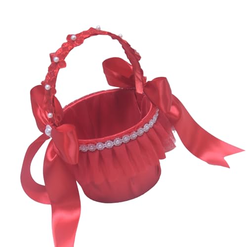 Eleganter Spitzenbrautkorb Für Hochzeitsfeierlichkeiten Weiße Dekorative Stoffhalter Mädchen Accessoire von THINCAN