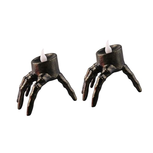 Energiesparende Geisterhafte Skelett Fuß Nachtlicht Halloween Lampe PVC Craft Light Tragbare Desktop Dekoration Halloween Schädel Handlicht von THINCAN