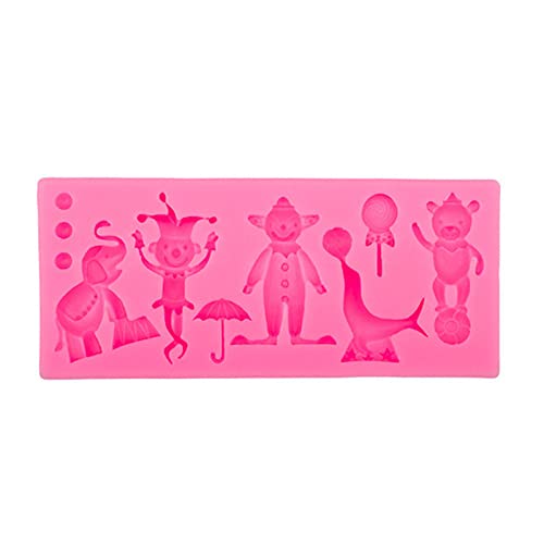 Lustiger Zirkus Clown Silikonform Fondant Schimmel Kuchen Liefert Gebäckbackwerkzeuge Harzschmuck Handgefertigte Soap Form von THINCAN