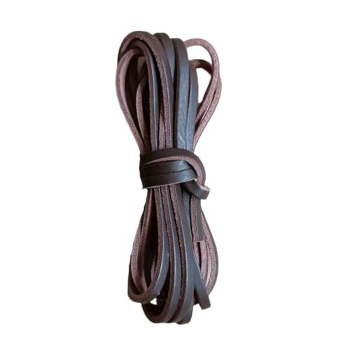 Natürlicher Lederkabel 10.93yard 3mm Flache Lederschnur Spitze Für Schuhschnüre von THINCAN