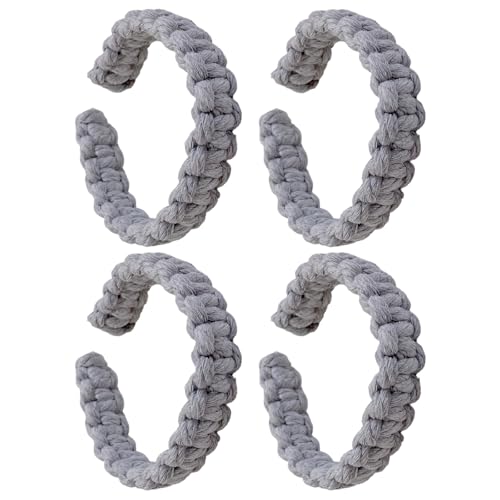 Naturalfaservorhang Befestigungsmittel Holdbacks Krawatten Set 4 Teilige Gewebte Seilscheibenfenster Drapery Tiebacks Schnallen Schnallen Wohnzimmer Decors Decors Vorhangkrawatte Nordisches Design von THINCAN