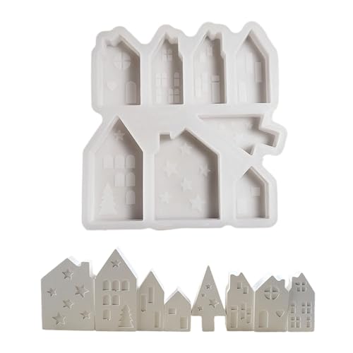 Silikonform Für Haushandwerksharzzementschmuck Die Wiederverwendbare Hausform Ornament Designs Silikonhandwerksform Für Dekorationen Machen von THINCAN