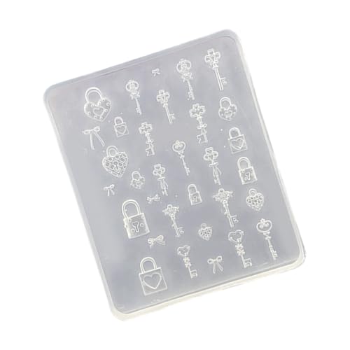 Silikonnägel Verzierungen Formen Schloss Schlüssel Thema Kleine Accessoires Crafting Formen Für Schönheitsbegeisterte Herzschloss Und Schlüssel Silikonform Vorhanden von THINCAN