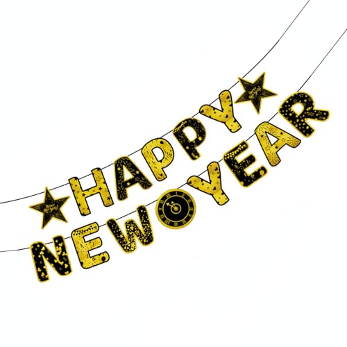 Silvesterdekoration Frohes Neues Jahr Banners Dekoration Frohes Neues Jahr Ballons Kuchendekoration Für Neujahrsfeier von THINCAN