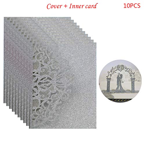 THINCAN 10pcs Braut Bräutigam Hollow Hochzeitsfeiern Einladungskarte Zarte Geschnitzte Spitzengrüßkarten THINCAN 10pcs Braut Bräutigam Hollow Hochzeitsfeiern Einladungskarte Zarte Geschnitzte Spitzengrüßkarten von THINCAN