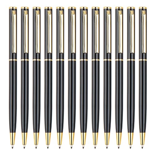 THINCAN 12pcs 1 0 Mm Kugelschreiber Glattes Schreiben Von Schwarz Tinten Schreibmetall Rotate Kugelschub Für Die Schule THINCAN 12pcs 1 0 Mm Kugelschreiber Glattes Schreiben Von Schwarz Tinten Schreibmetall Rotate Kugelschub Für Die Schule von THINCAN