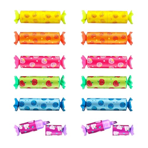 THINCAN 12pcs Cartoon Candy Highlighter Marker Stift 12 Farbschwerer Marker Für Scrapbooking Notebook Journal Farbcodierung Farbenfrohe Markierungen Für Studenten von THINCAN