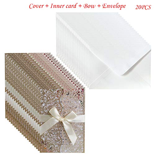 THINCAN 20pcs Hollow Einladungskarten Mit Umschlägenband Für Hochzeit Einladen Valentinstagsgeschenk THINCAN 20pcs Hollow Einladungskarten Mit Umschlägenband Für Hochzeit Einladen Valentinstagsgeschenk von THINCAN