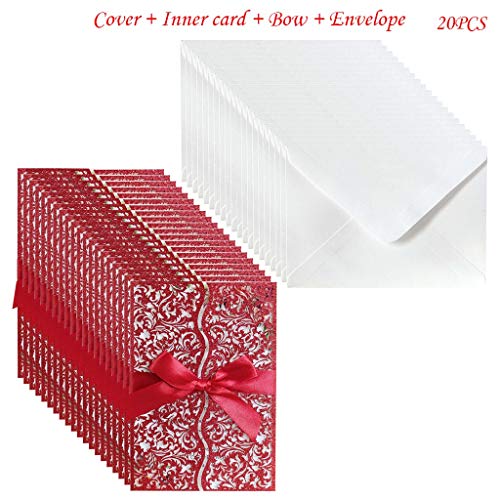 THINCAN 20pcs Hollow Einladungskarten Mit Umschlägenband Für Hochzeit Einladen Valentinstagsgeschenk THINCAN 20pcs Hollow Einladungskarten Mit Umschlägenband Für Hochzeit Einladen Valentinstagsgeschenk von THINCAN