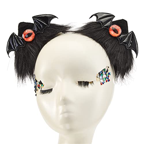 THINCAN 2x Girls Katze Ohren Cosplay Devil Eye Haarnadel Kopfbedeckung Pelzige Haarschmuck Einzigartige Katzenohren Kopfbedeckung Pelzige Katze Ohren von THINCAN