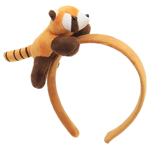 THINCAN 3D Waschbär Plüsch Hairhoop Für Party Gesicht Waschen Stirnband Party Kopfbedecke Mädchen Schöne Haarband Kinder Lustige Kopfbedeckungen von THINCAN