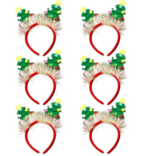 THINCAN 6LOTS Wiederverwendbarkeit Santa Stirnbänder Unisex Weihnachten Kopfbedeckung Süße Einfache Stile Für Freudenzfeier Und Büro von THINCAN