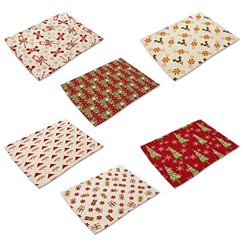 THINCAN 6pcs Nordische Weihnachtswäsche Baumwolle Leinen Placoon Cartoon von THINCAN
