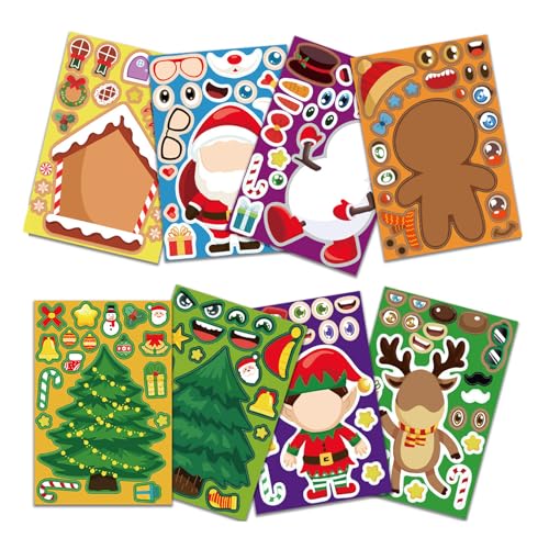 THINCAN 8 Blech Puzzle Aufkleber Set Santa Sticker Weihnachtsbaumsocken Aufkleber Weihnachtsfeier Unterhaltungsaufkleber Set THINCAN 8 Blech Puzzle Aufkleber Set Santa Sticker Weihnachtsbaumsocken Aufkleber Weihnachtsfeier Unterhaltungsaufkleber Set von THINCAN