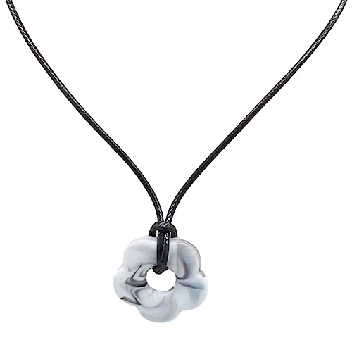 THINCAN Acrylblüte Halskette Mehrfarbiger Anhänger Charm Choker Kette Schlüsselbeinkette Für Modische Frauen von THINCAN