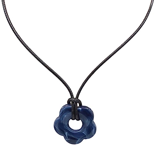 THINCAN Acrylblüte Halskette Mehrfarbiger Anhänger Charm Choker Kette Schlüsselbeinkette Für Modische Frauen von THINCAN