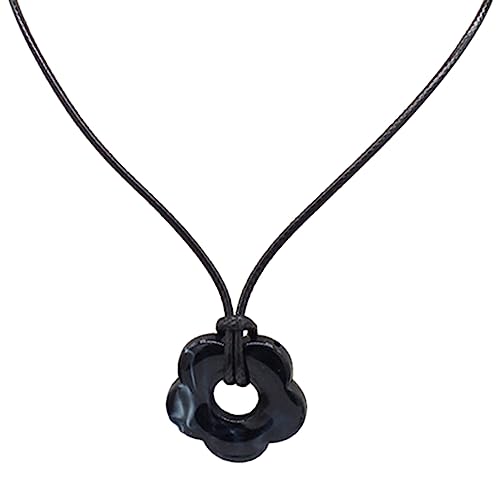 THINCAN Acrylblüte Halskette Mehrfarbiger Anhänger Charm Choker Kette Schlüsselbeinkette Für Modische Frauen von THINCAN