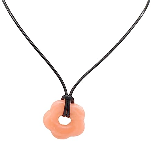 THINCAN Acrylblüte Halskette Mehrfarbiger Anhänger Charm Choker Kette Schlüsselbeinkette Für Modische Frauen von THINCAN